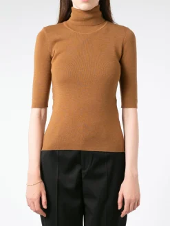 Filippa K - Merino Elbow Sleeve Top in Camel