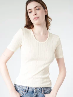 Filippa K - Pointelle Tee in Chalk White