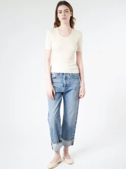 Filippa K - Pointelle Tee in Chalk White