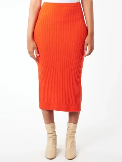 Filippa K - Rib Knit Skirt in Red Orange
