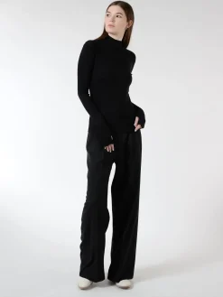 Filippa K - Rib Mock Neck Top in Black