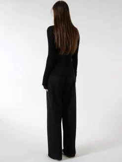 Filippa K - Rib Mock Neck Top in Black