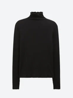 Filippa K - Rib Mock Neck Top in Black