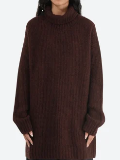 Filippa K - Simone Yak Rollerneck in Mahogany Red