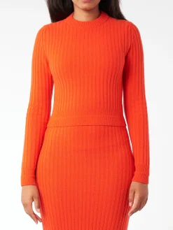 Filippa K - Wool Rib Sweater in Red Orange