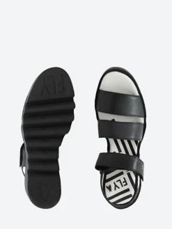 Fly London - Blu Bexy Wedge Sandal in Black