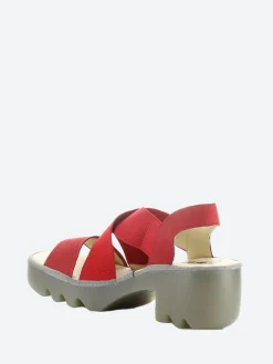 Fly London- Taji Slingback Sandals in Lipstick Red