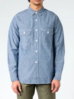 F.O.B. FACTORY - Chambray Work Shirt in Blue