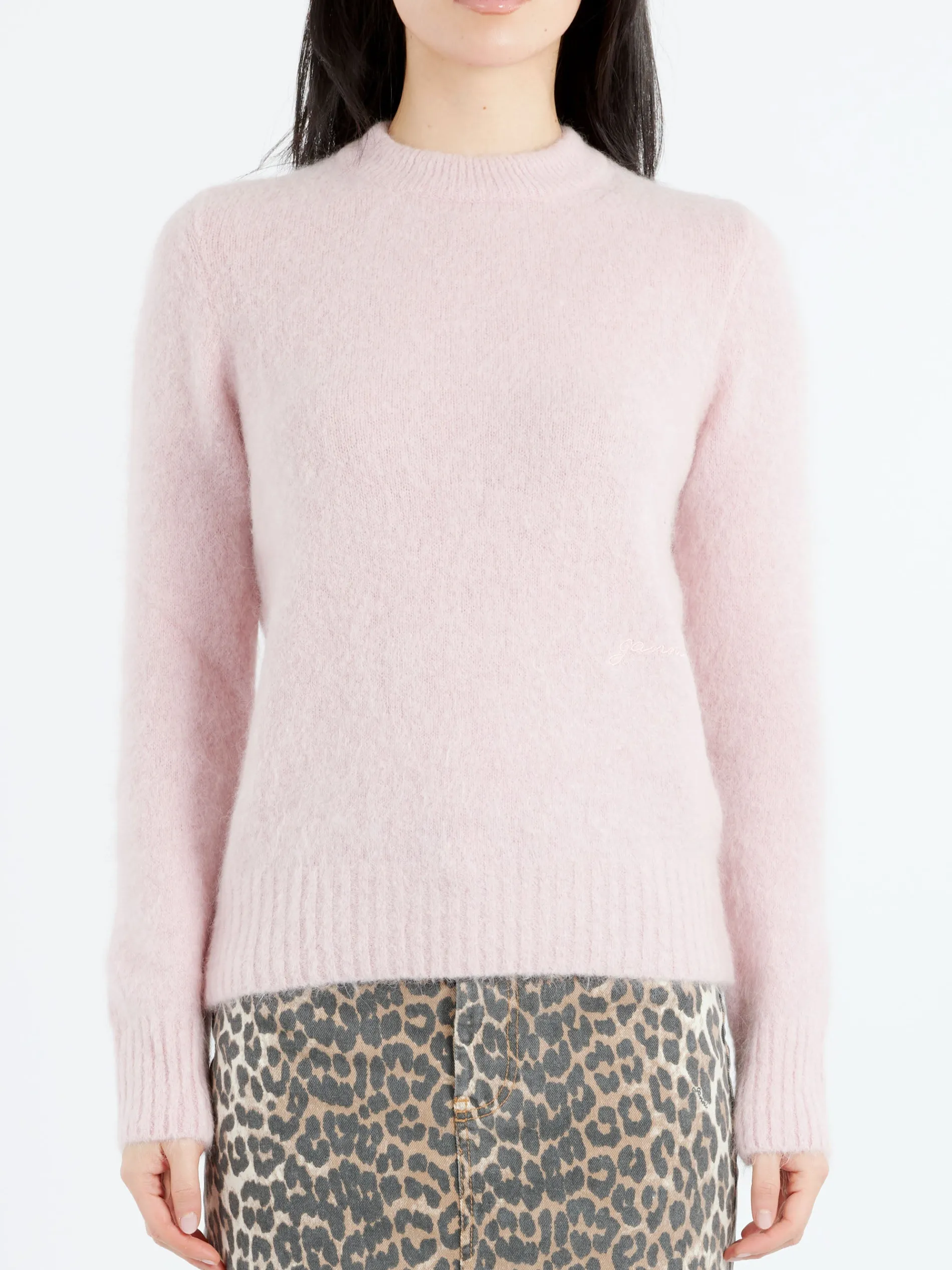 GANNI - Brushed Alpaca Jumper in Chalk Pink