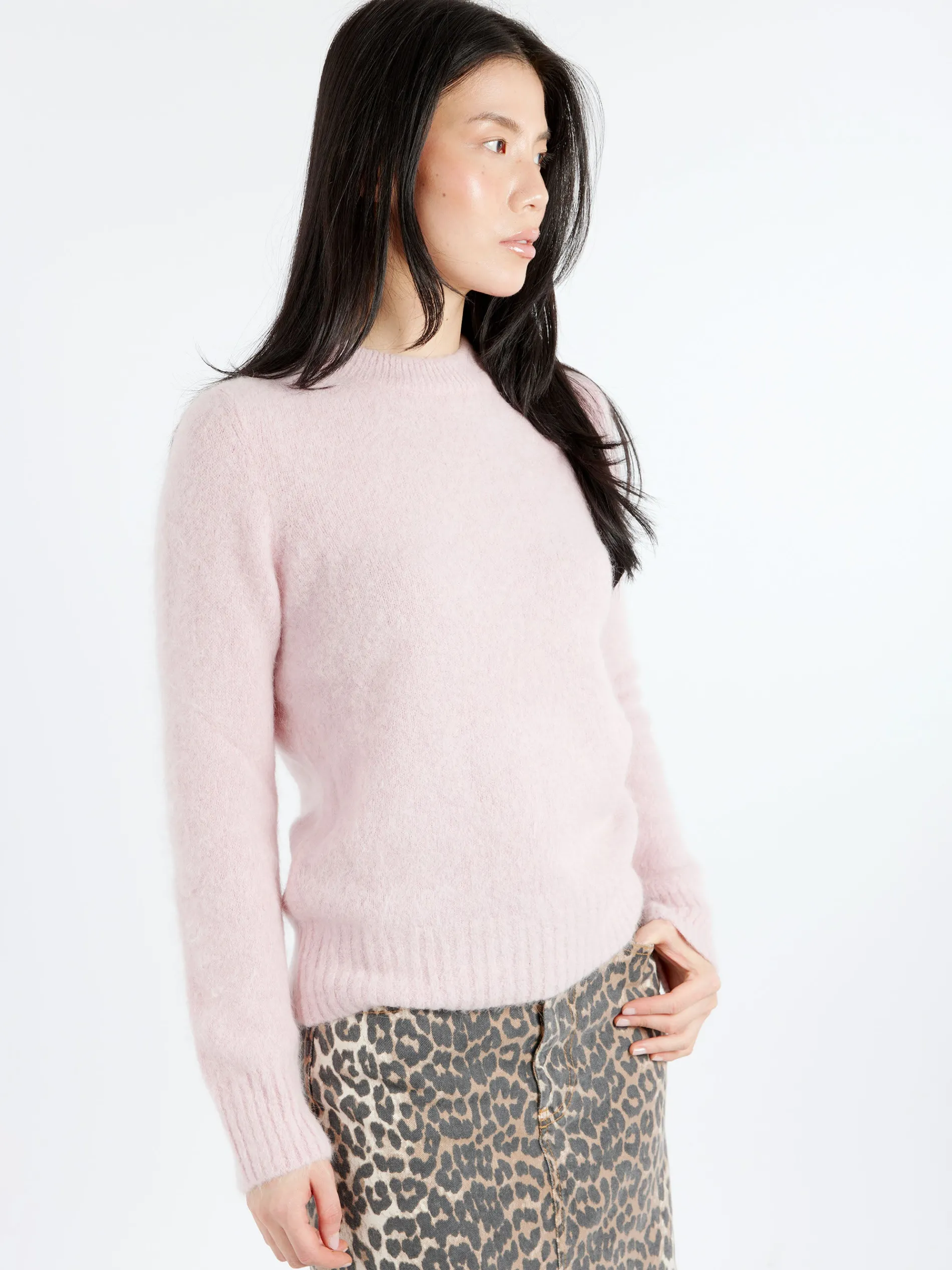 GANNI - Brushed Alpaca Jumper in Chalk Pink