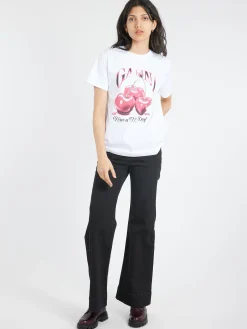 GANNI - Cherry T-Shirt in Bright White