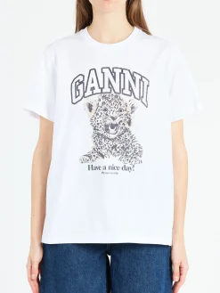 GANNI - Leopard Relaxed T-Shirt