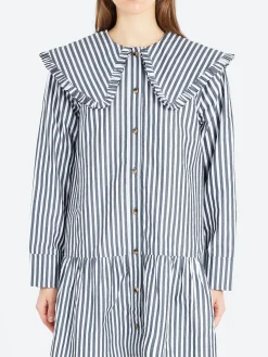 GANNI - Mini Shirt Dress in Black