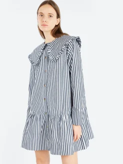 GANNI - Mini Shirt Dress in Black