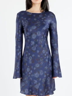 GANNI - Printed Mini Dress in Peacoat