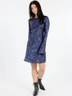 GANNI - Printed Mini Dress in Peacoat