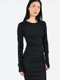 GANNI - Rib Long Dress in Black