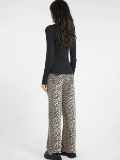 GANNI - Rib Long Sleeve T-Shirt in Black