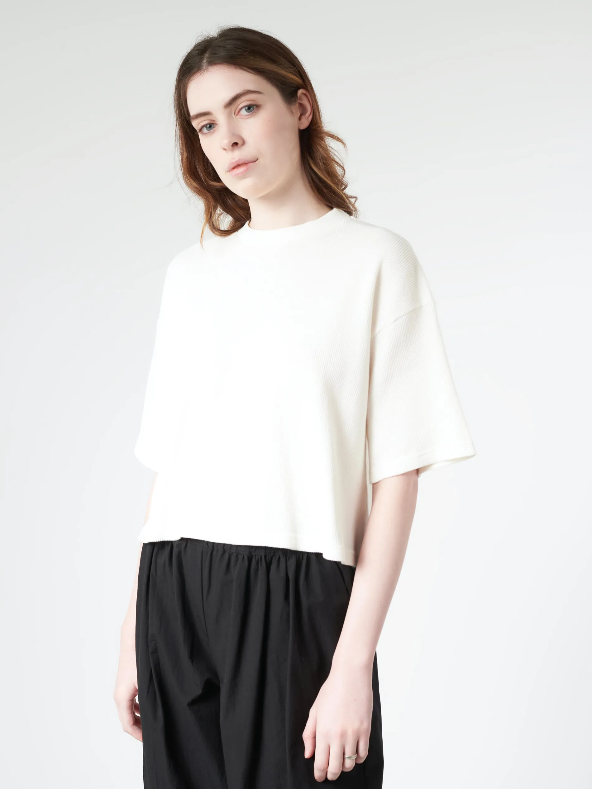 Girls of Dust - Big T Cropped in Off White