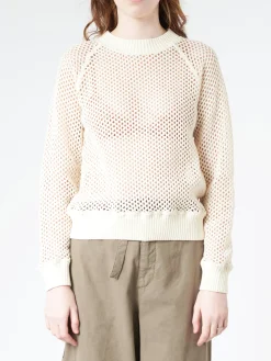 Girls of Dust - Kingston Mesh Sweater in Off White