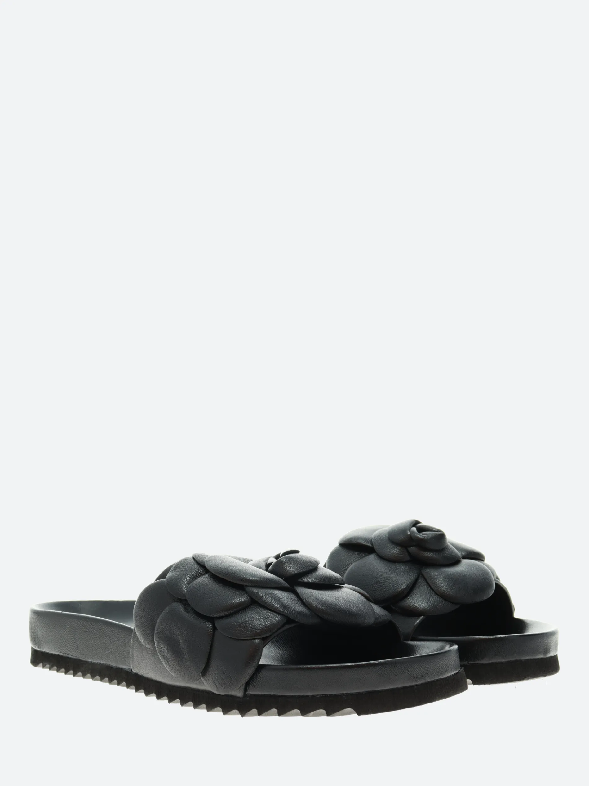 gravitypope - Anata Slide Sandals in Nero Nappa