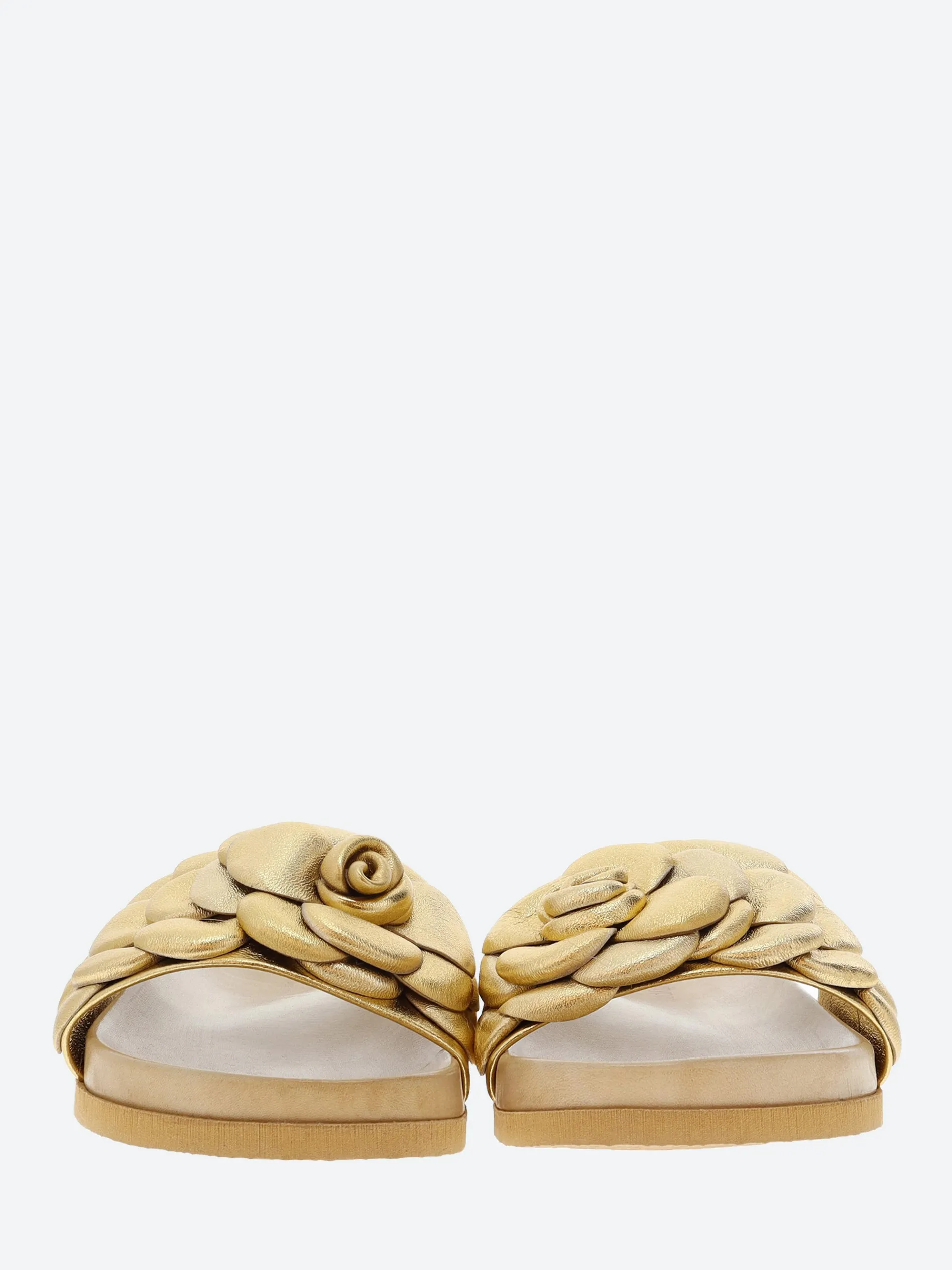 gravitypope - Anata Slide Sandals in Oro Laser Laminato