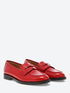 gravitypope - Briana Penny Loafers in Rosso Incaslucido