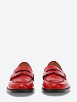 gravitypope - Briana Penny Loafers in Rosso Incaslucido