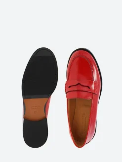 gravitypope - Briana Penny Loafers in Rosso Incaslucido