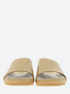 gravitypope - Hope Slide Sandals in Nude Nappa and Miele Suo
