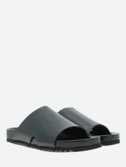 gravitypope - Hope Slide Sandals in Nero Nappa and Nero