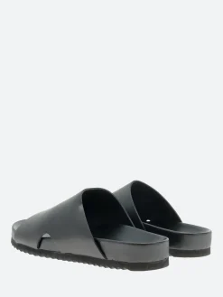 gravitypope - Hope Slide Sandals in Nero Nappa and Nero