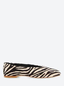 gravitypope - Jaana Ballet Flats in Black and White Pony Hair