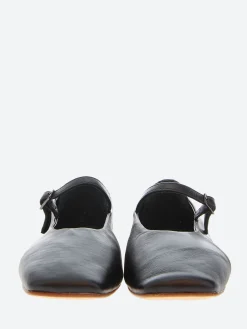 gravitypope - Jaycee Mary Jane Flat in Nero Nappa