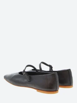 gravitypope - Jaycee Mary Jane Flat in Nero Nappa