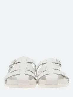 gravitypope - Keira Fisherman Slide Sandals in Bianco Nappa and Bianco
