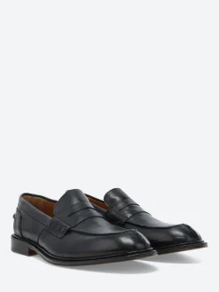 gravitypope - Milton Penny Loafers in Nero Glove Tinto