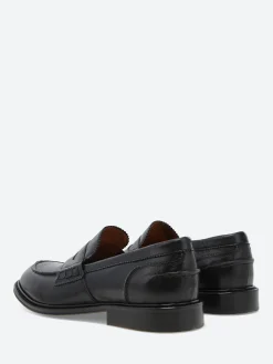 gravitypope - Milton Penny Loafers in Nero Glove Tinto