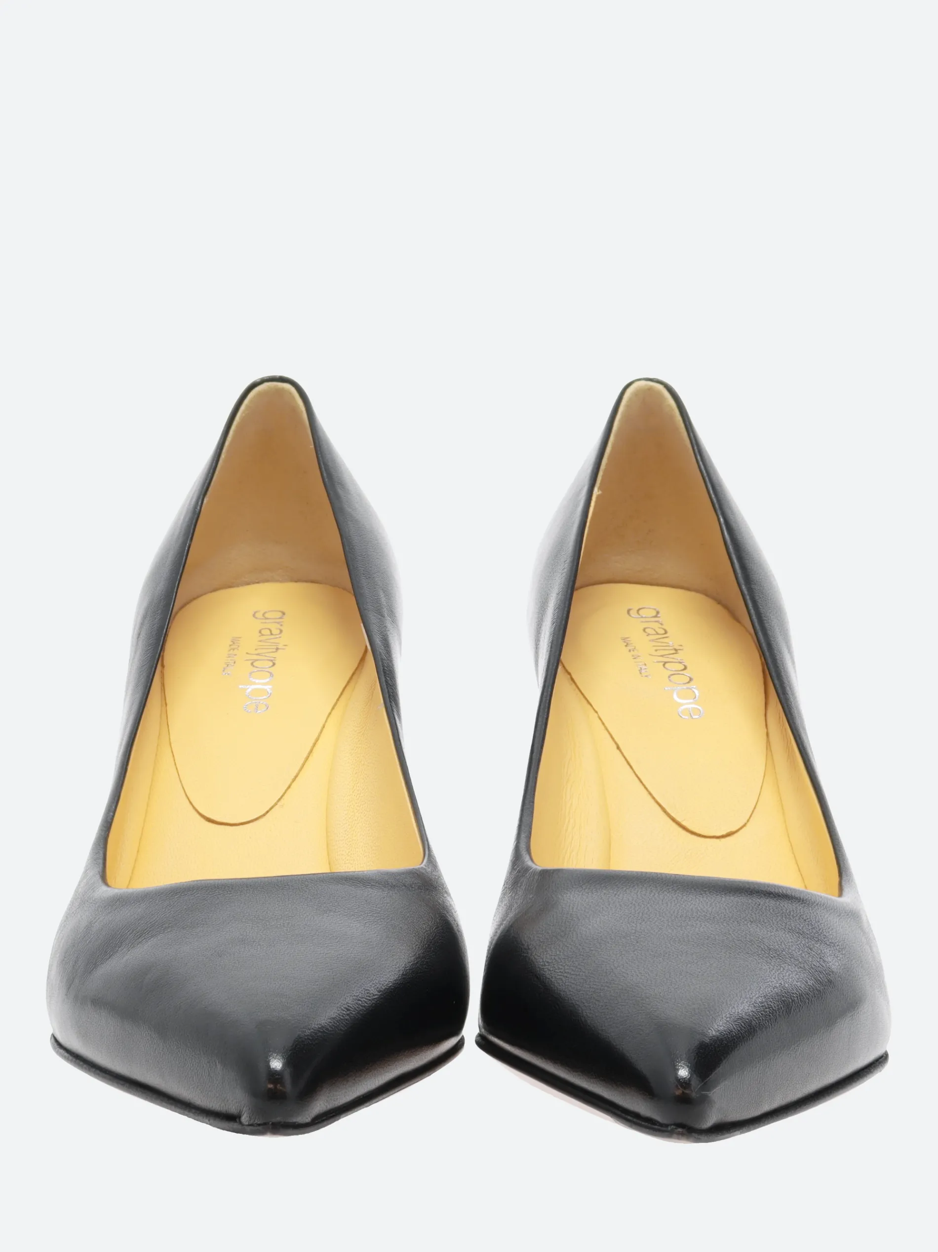 gravitypope - Nadio Pointed Toe Pumps in Nero Nappa