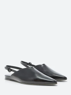 Halmanera - Las 41 Slingback Flats in Nero Baron