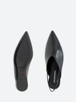 Halmanera - Las 41 Slingback Flats in Nero Baron