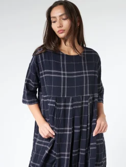 Hannoh Wessel - Demi Dress in Navy Checks
