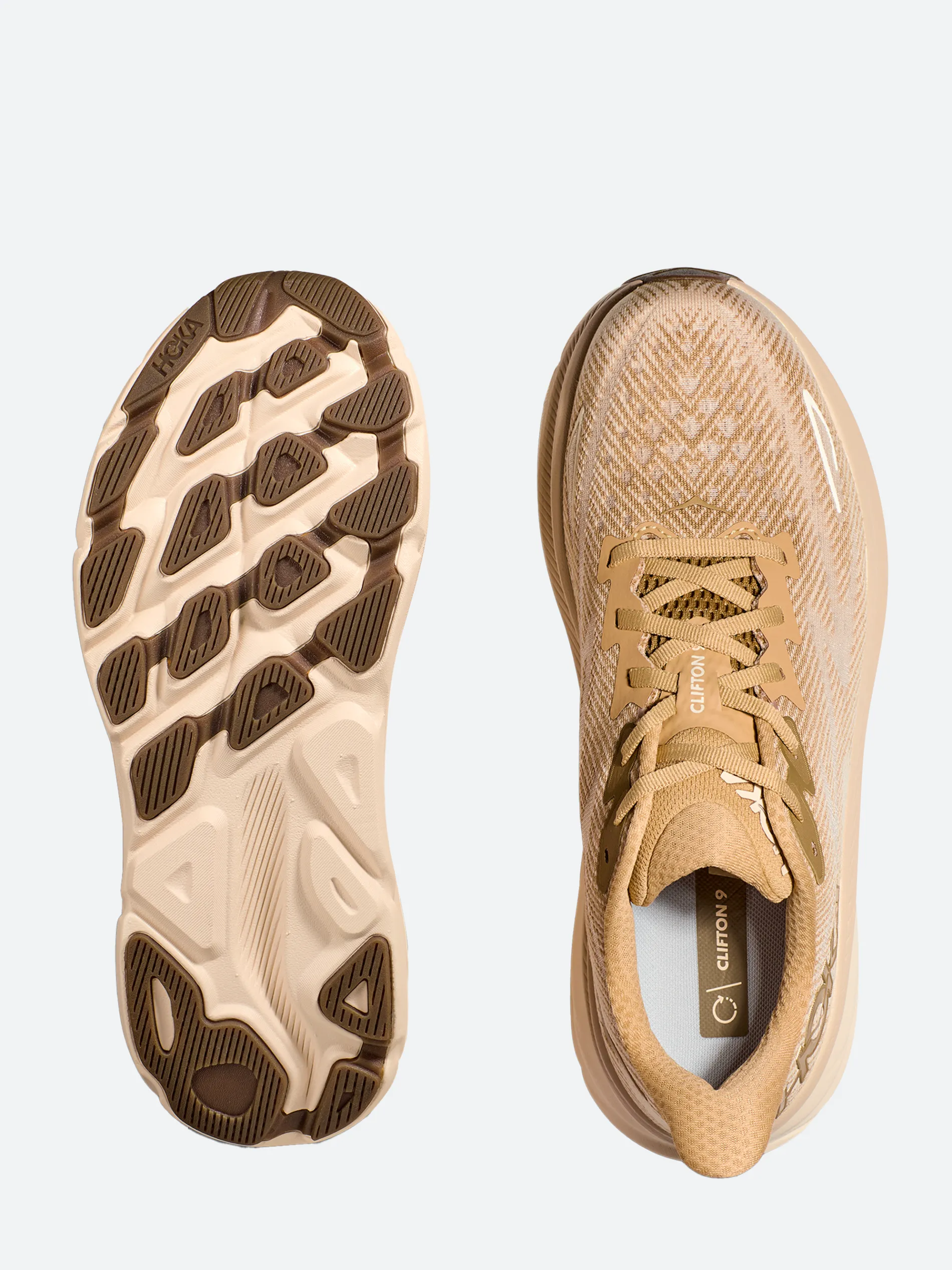 HOKA One One - Clifton 9 in Wheat and Shifting Sand
