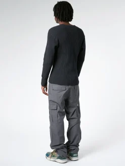 Homespun Knitwear - L/S Crew Thermal in Black