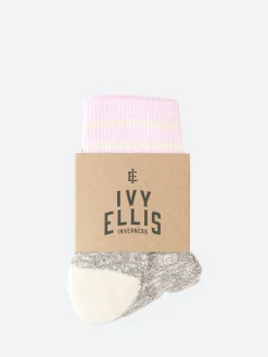 Ivy Ellis - The Rosemarkie Cotton Slub Quarter in Grey and Pink