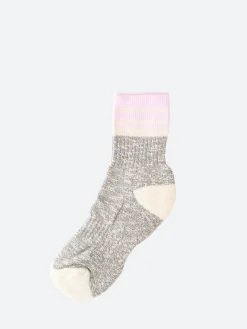 Ivy Ellis - The Rosemarkie Cotton Slub Quarter in Grey and Pink