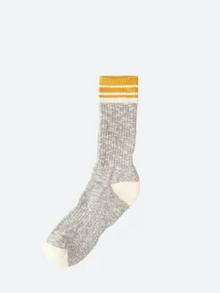 Ivy Ellis - The Sinclair Cotton Crew Slub Mens in Grey and Yellow