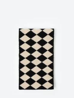 Jo Gordon - Small Diamond Scarf in Black/Oatmeal