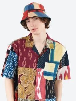 Kardo - Clamp Dyed Bucket Hat in Red and Yellow