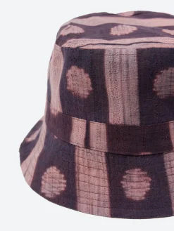 Kardo - Shibori Bucket Hat in Indigo and Wine